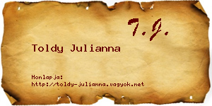 Toldy Julianna névjegykártya
